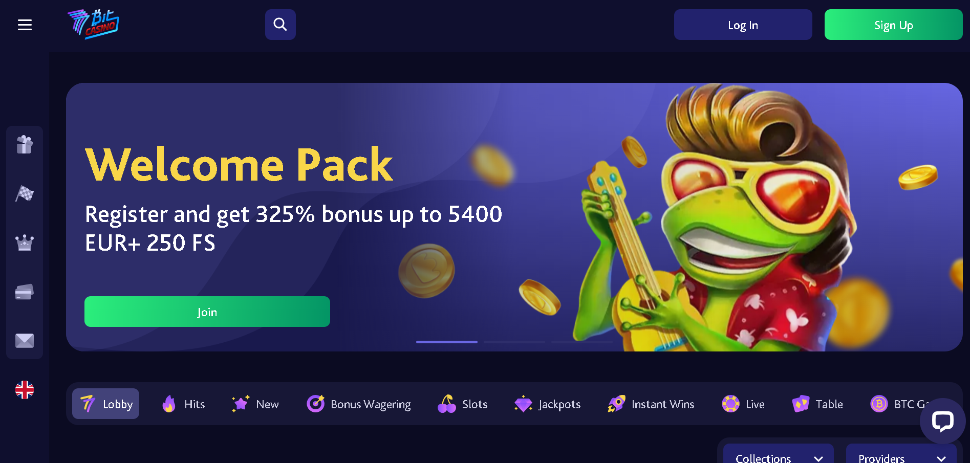 Image showing the 7Bit casino homepage